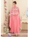 Celestial Pink Georgette And Net Anarkali Suit