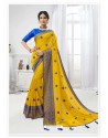 Corn Designer Moss Chiffon Party Wear Sari