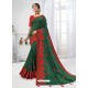 Dark Green Designer Moss Chiffon Party Wear Sari