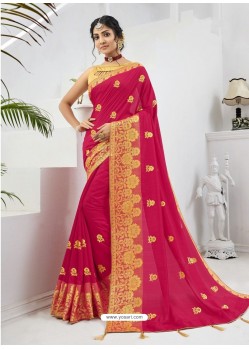 Rani Designer Moss Chiffon Party Wear Sari