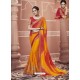 Yellow Designer Georgette Party Wear Sari