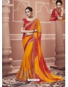 Yellow Designer Georgette Party Wear Sari