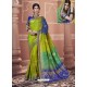 Parrot Green Designer Georgette Party Wear Sari