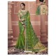 Parrot Green Designer Georgette Party Wear Sari