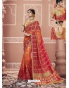 Orange Designer Georgette Party Wear Sari