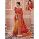 Orange Designer Georgette Party Wear Sari