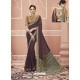 Deep Scarlet Designer Georgette Party Wear Sari