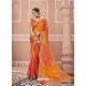 Orange Designer Georgette Party Wear Sari