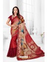 Red Designer Party Wear Fancy Sari