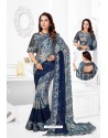 Navy Blue Designer Party Wear Fancy Sari