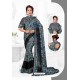 Grey Designer Party Wear Fancy Sari