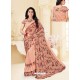 Peach Fancy Designer Party Wear Lycra Sari