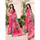 Fuchsia Designer Casual Wear Georgette Sari