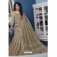 Beige Designer Party Wear Silk Sari