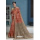 Rust Designer Party Wear Silk Sari