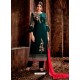 Dark Green Heavy Embroidered Georgette Designer Straight Salwar Suit