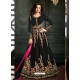 Black Heavy Embroidered Apple Georgette Designer Anarkali Suit