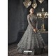Dull Grey Designer Party Wear Net Gown for Girls