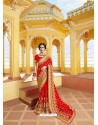 Elegant Red Designer Bridal Wear Wedding Sari
