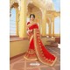 Sizzling Red Designer Bridal Wear Wedding Sari