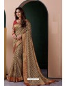 Beige Designer Casual Wear Silk Sari