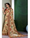 Beige Designer Casual Wear Silk Sari