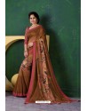 Brown Designer Casual Wear Silk Sari