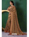 Camel Designer Casual Wear Silk Sari