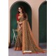 Camel Designer Casual Wear Silk Sari