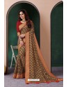 Camel Designer Casual Wear Silk Sari