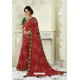 Maroon Designer Casual Wear Chiffon Sari