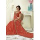 Rust Designer Casual Wear Chiffon Sari