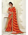 Red Designer Casual Wear Chiffon Sari