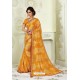 Yellow Designer Casual Wear Chiffon Sari