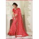 Peach Designer Casual Wear Chiffon Sari