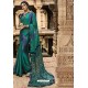 Teal Designer Casual Wear Silk Georgette Sari