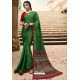 Forest Green Designer Casual Wear Silk Georgette Sari
