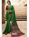 Forest Green Designer Casual Wear Silk Georgette Sari