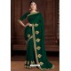 Dark Green Designer Party Wear Silk Sari