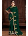 Dark Green Designer Party Wear Silk Sari