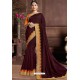 Deep Scarlet Designer Party Wear Silk Sari