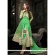 Embellished Green Soft Net Pant Style Suit