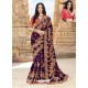 Purple Latest Embroidered Designer Wedding Sari