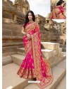 Rani Latest Embroidered Designer Wedding Sari