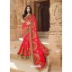 Crimson Latest Embroidered Designer Wedding Sari