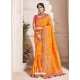 Orange Heavy Banarasi Silk Wedding Sari