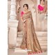 Beige Heavy Banarasi Silk Wedding Sari