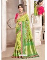 Green Heavy Banarasi Silk Wedding Sari