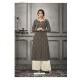 Grey Designer Munga Silk Palazzo Salwar Suit