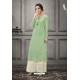 Sea Green Designer Munga Silk Palazzo Salwar Suit